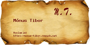 Mónus Tibor névjegykártya