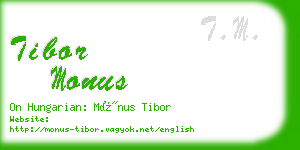tibor monus business card